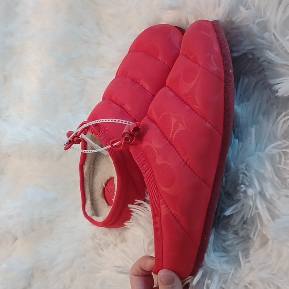 COACH Rachelle Monogram Quilted Nylon Slippers Women's Sizes New - Picture 6 of 15